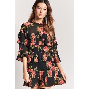 Forever21 floral pleated dress